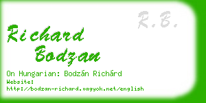 richard bodzan business card